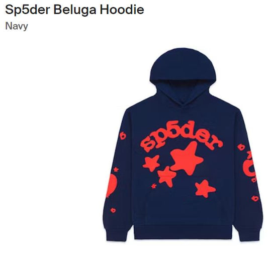 Stylish Navy Sp5der Beluga Hoodie for Ultimate Comfort