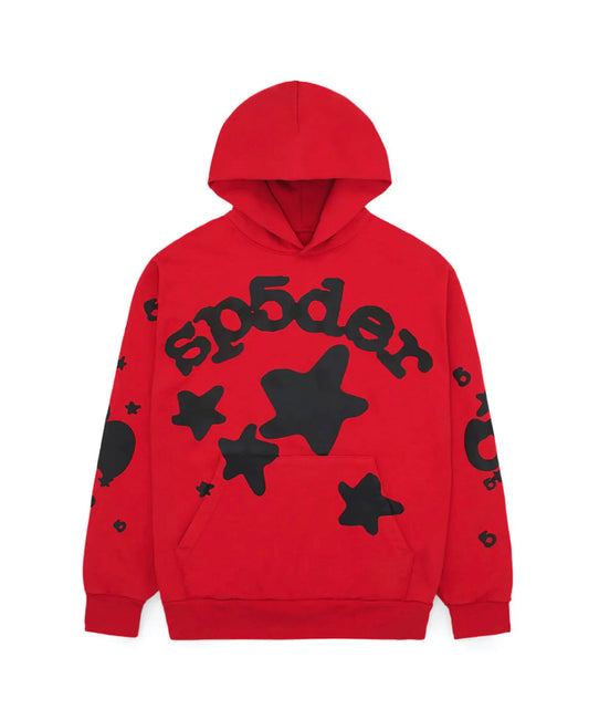 Vibrant Red Sp5der Beluga Hoodie - Elevate Your Style!