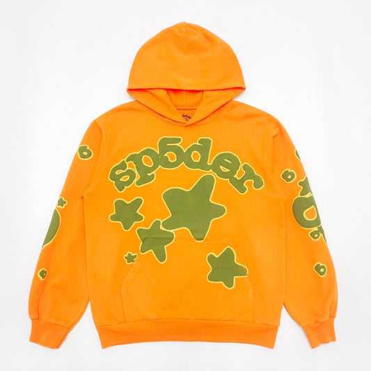 Vibrant Orange Sp5der Beluga Hoodie - Stand Out in Style!