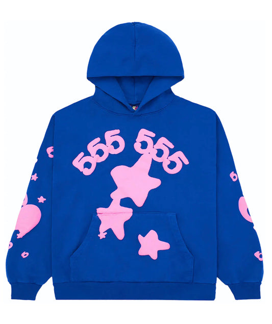 Elevate Your Style with the Sp5der Blue Beluga Hoodie!