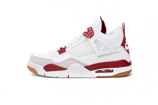 Air Jordan 4 Classic White and Red Elegance