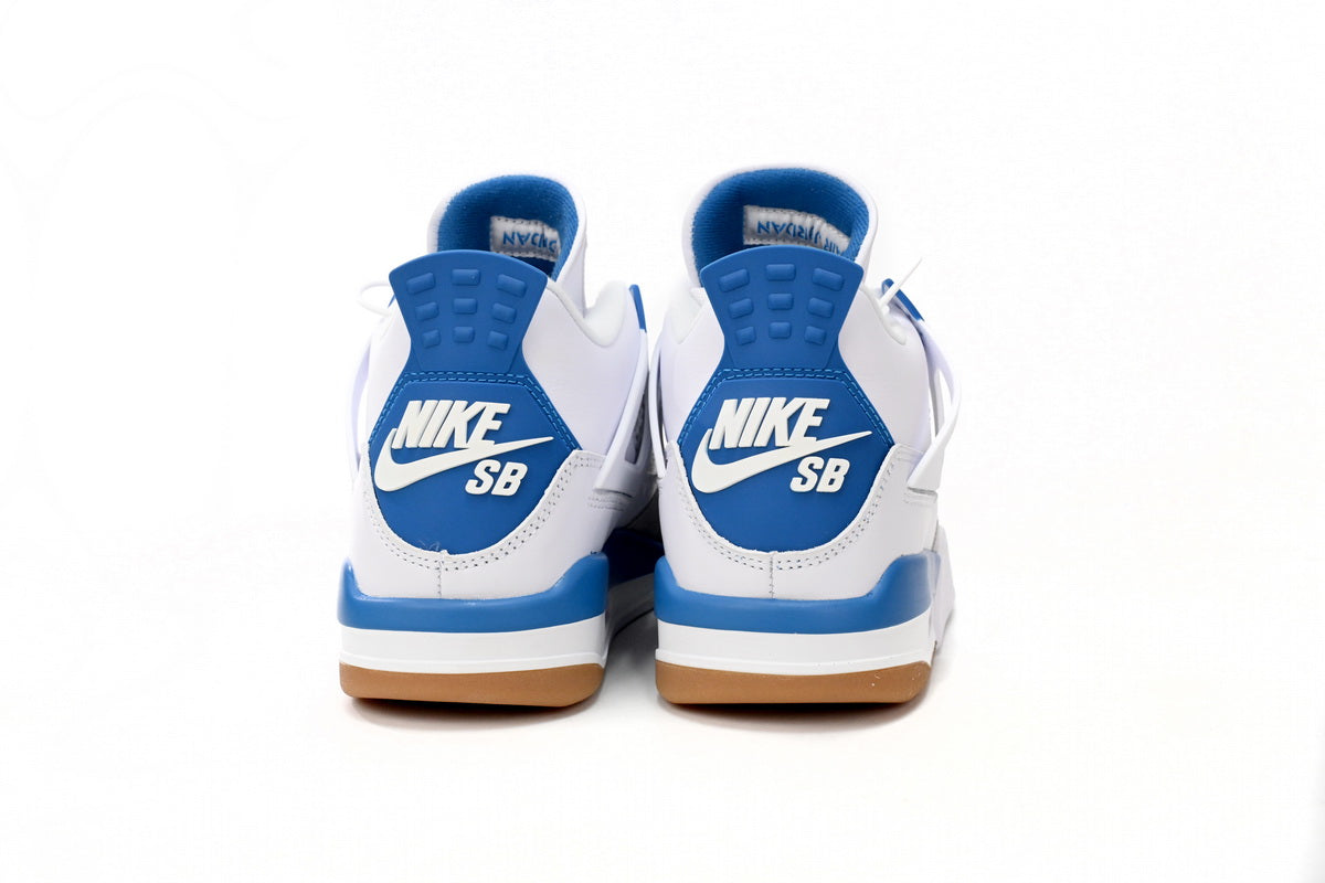 Stunning Air Jordan 4 in Crisp White and Vibrant Blue