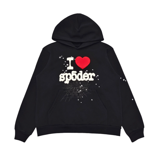 Cozy Black SP5der "I Love SP5" Hoodie