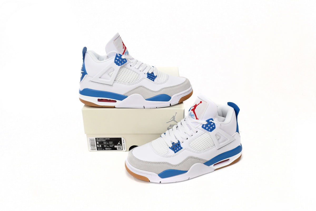 Stunning Air Jordan 4 in Crisp White and Vibrant Blue