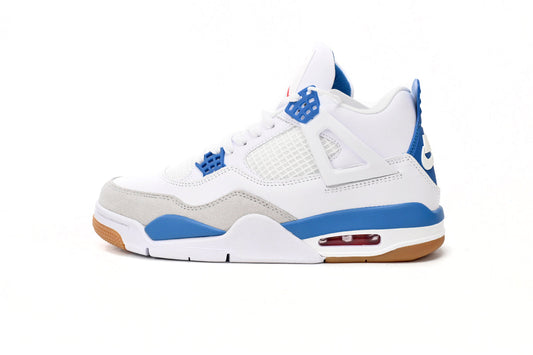 Stunning Air Jordan 4 in Crisp White and Vibrant Blue