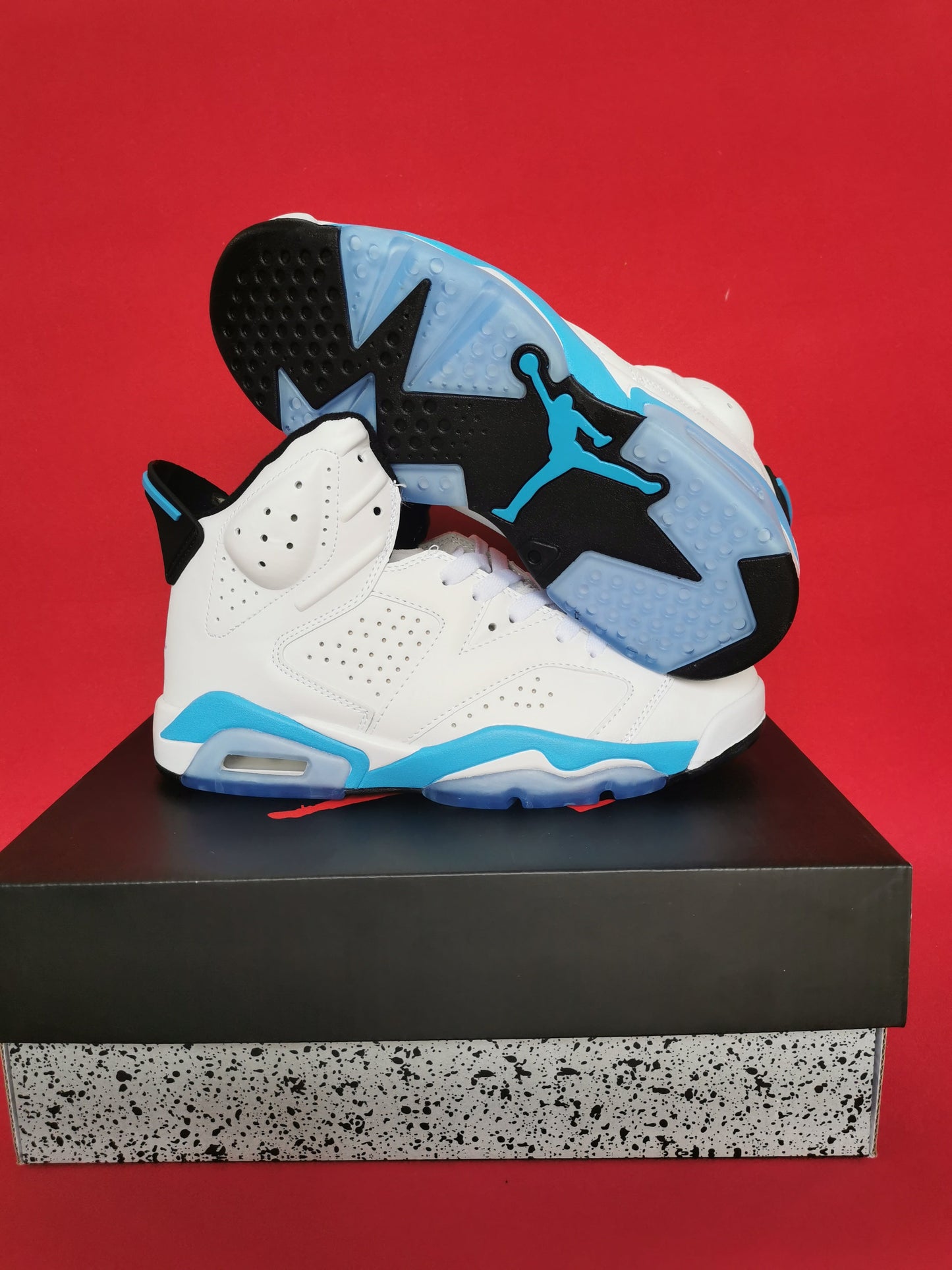 Stunning White and Blue Jordan 6 Sneakers