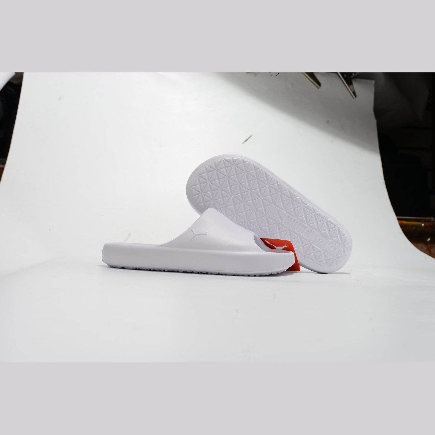 PUMA Shibui Cat Slide - Classic Triple White Elegance