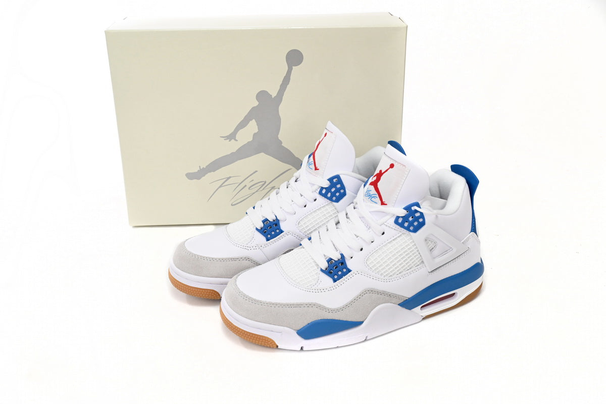 Stunning Air Jordan 4 in Crisp White and Vibrant Blue