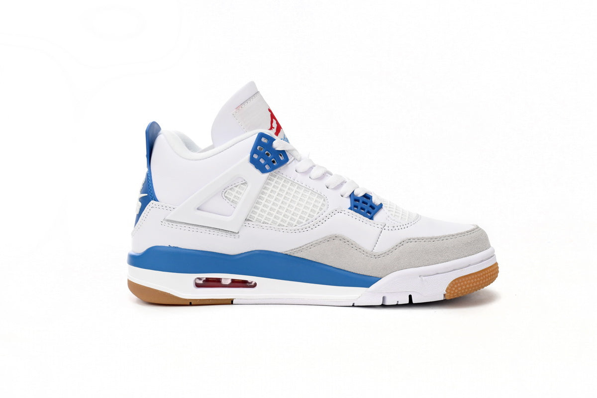 Stunning Air Jordan 4 in Crisp White and Vibrant Blue