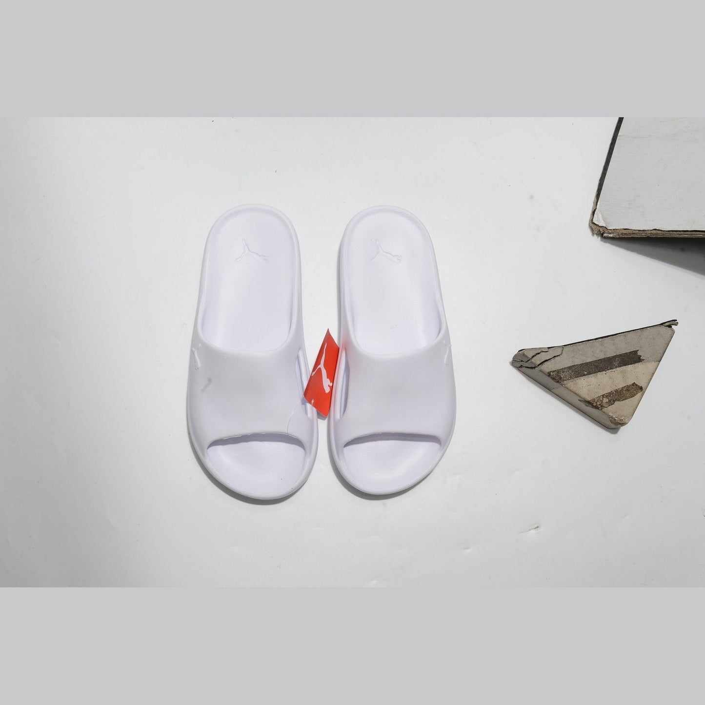 PUMA Shibui Cat Slide - Classic Triple White Elegance