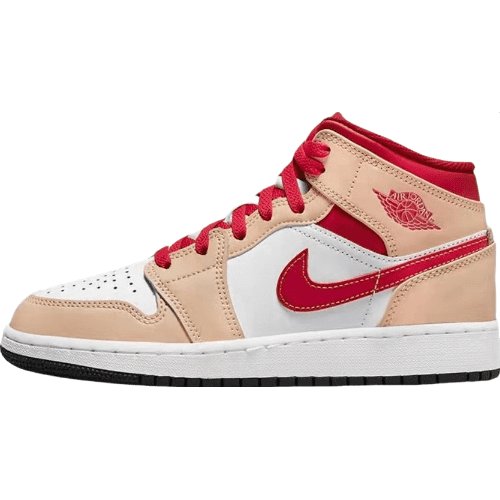 Jordan 1 Mid - Light Curry Cardinal Edition