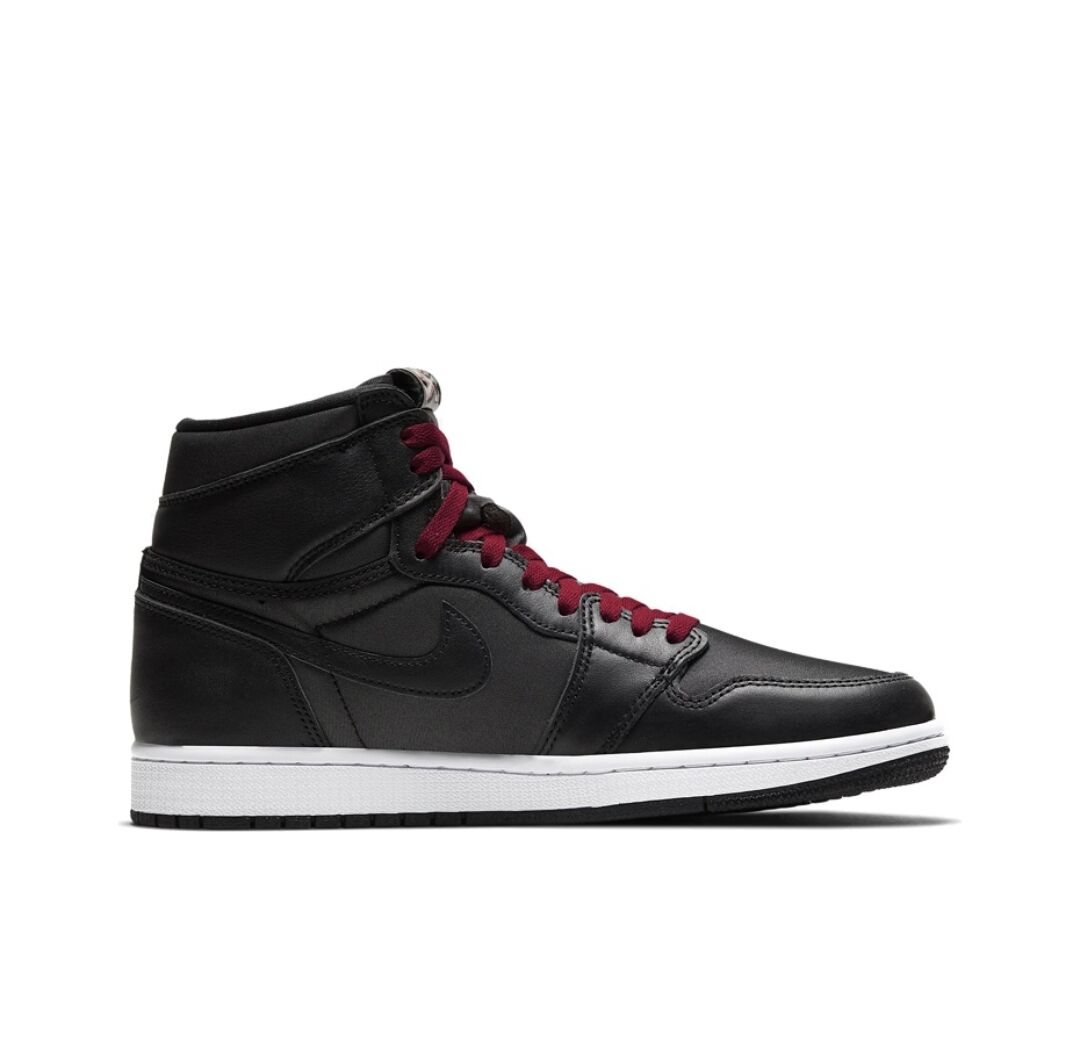 Jordan 1 Retro High - Black Satin with Gym Red Accents