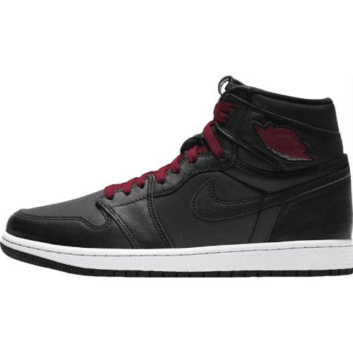 Jordan 1 Retro High - Black Satin with Gym Red Accents