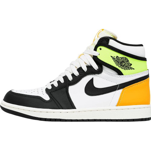 Jordan 1 Retro High - Striking White, Black, and Volt University Gold Edition