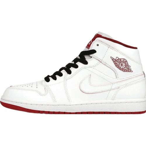 Air Jordan 1 Retro Mid - Classic White, Gym Red & Black Style