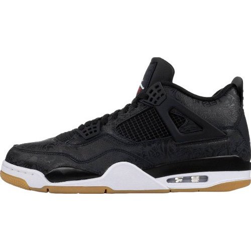 Jordan 4 Laser Edition in Striking Black with Gum Sole